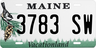 ME license plate 3783SW