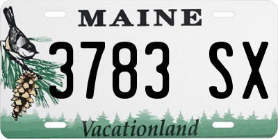 ME license plate 3783SX