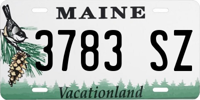 ME license plate 3783SZ