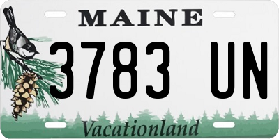 ME license plate 3783UN