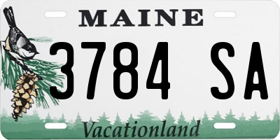 ME license plate 3784SA