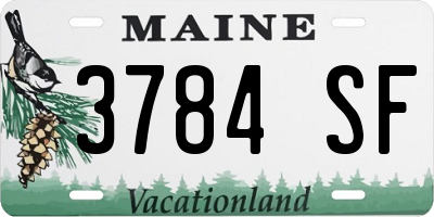 ME license plate 3784SF