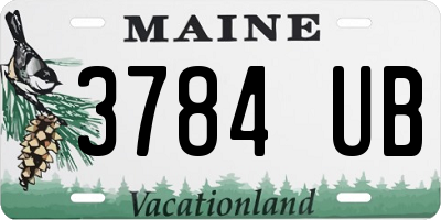 ME license plate 3784UB