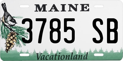 ME license plate 3785SB