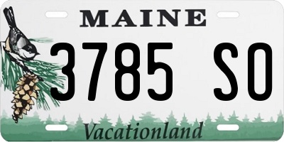 ME license plate 3785SO