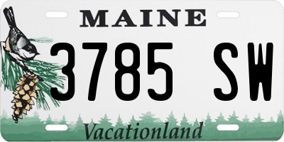 ME license plate 3785SW