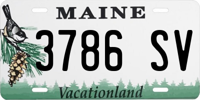 ME license plate 3786SV