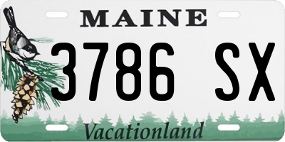 ME license plate 3786SX