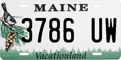 ME license plate 3786UW