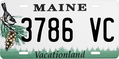 ME license plate 3786VC