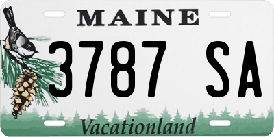 ME license plate 3787SA