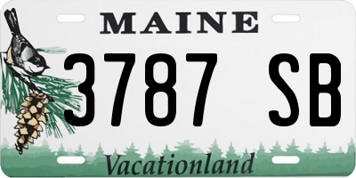 ME license plate 3787SB
