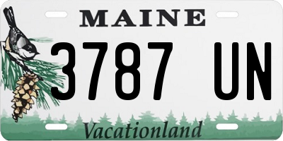 ME license plate 3787UN