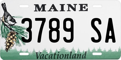 ME license plate 3789SA