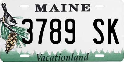 ME license plate 3789SK