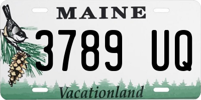 ME license plate 3789UQ
