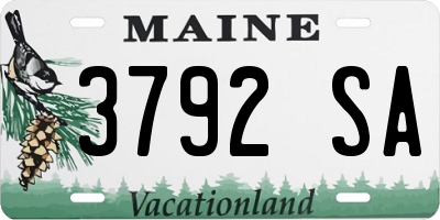 ME license plate 3792SA