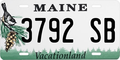 ME license plate 3792SB