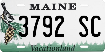 ME license plate 3792SC