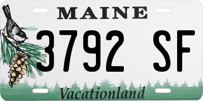 ME license plate 3792SF