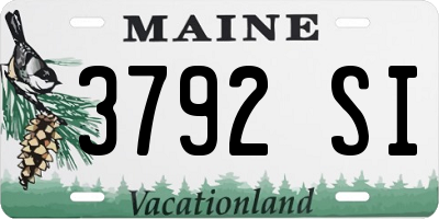 ME license plate 3792SI