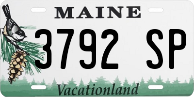 ME license plate 3792SP