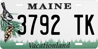 ME license plate 3792TK