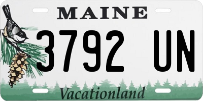 ME license plate 3792UN