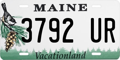 ME license plate 3792UR