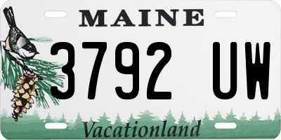 ME license plate 3792UW