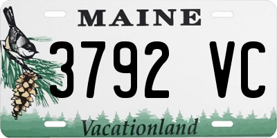 ME license plate 3792VC