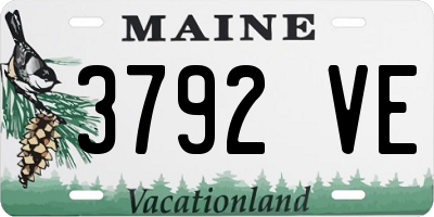 ME license plate 3792VE