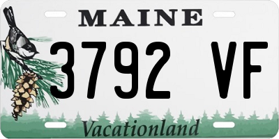 ME license plate 3792VF