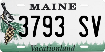 ME license plate 3793SV