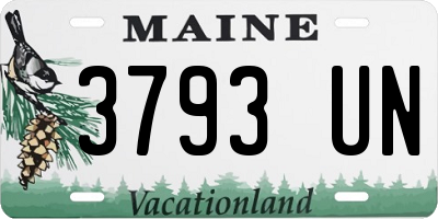 ME license plate 3793UN