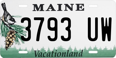 ME license plate 3793UW