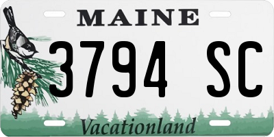 ME license plate 3794SC