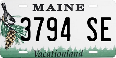 ME license plate 3794SE