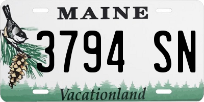 ME license plate 3794SN
