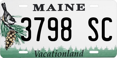 ME license plate 3798SC