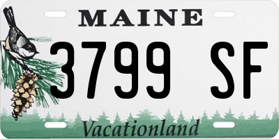 ME license plate 3799SF