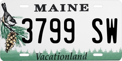 ME license plate 3799SW
