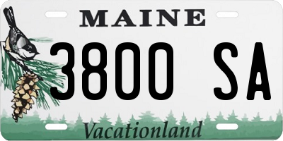 ME license plate 3800SA