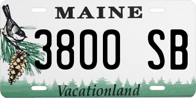 ME license plate 3800SB