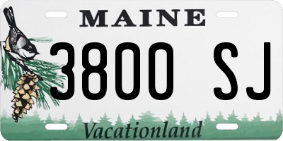 ME license plate 3800SJ