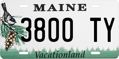 ME license plate 3800TY