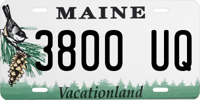 ME license plate 3800UQ