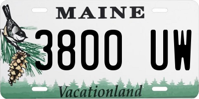 ME license plate 3800UW