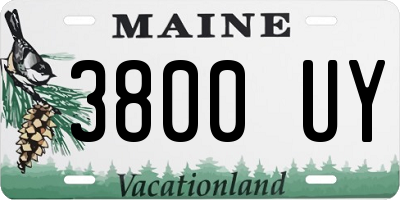 ME license plate 3800UY