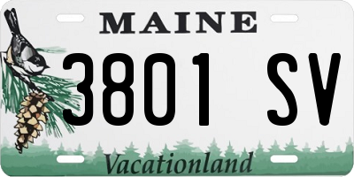 ME license plate 3801SV